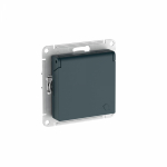 ATLASDESIGN РОЗЕТКА с зазем. со шторками с крышкой, 16А, IP20, механизм, ИЗУМРУД