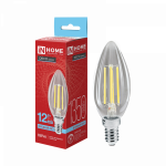 Лампа светодиодная LED-СВЕЧА-deco 12Вт 230В Е14 6500К 1350Лм прозрачная IN HOME Лампа светодиодная LED-СВЕЧА-deco 12Вт 230В Е14 6500К 1350Лм прозрачная IN HOME