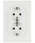Розетка ЭРА Arktik 16-2104-01 двойная с заземлением 2X2P+E Schuko 16А-250В белый