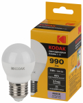 Лампа светодиод 11Вт шар Е27 6500К 990Лм P45-11W-865-E27 Kodak (1/10)
