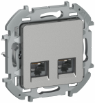 Розетка комп. 2-ая RJ45 кат.6 UTP 6738421 алюм. INSPIRIA IEK