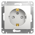 Розетка 1гн с З/К шторки с/у белый механизм 16А Glossa Systeme Electric  (1/20)