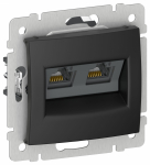 IEKVALENA Роз. комп. 2-я RJ45 кат.5Е UTP 6945341 чер. м. IEK