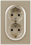 Розетка ЭРА Arktik 16-2104-04 двойная с заземлением 2X2P+E Schuko 16А-250В шампань