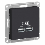 Розетка 2гн USB+USB с/у карбон механизм AtlasDesign Systeme Electric  (1)