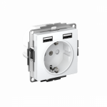 Розетка 1гн с З/К+2хUSB с/у белый механизм 16А AtlasDesign Systeme Electric (1/10)