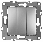 Выключатель 3кл с/у алюминий механизм 12-1107-03 Эра12 ЭРА (10/100/2500)