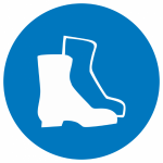 Знак M 05 "Работать в защитной обуви" ф200 мм, пластик ГОСТ Р 12.4.026-2001 EKF