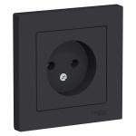 Розетка 1гн без З/К с/у карбон в сборе 16А AtlasDesign Systeme Electric (5)