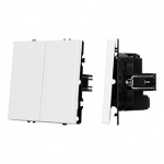 ARL NOBE Выключатель перекрёстный 2 кл софт-тач белый кварц SWT-MKX2-SFPL-WH (250V, 10A) (Arlight, -)