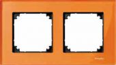 Рамка 2-пост. цвет оранжевый Оранжевый кальцит прозрачная глянцевый, стекло горизонт. и вертик., IP20 MERTEN SE