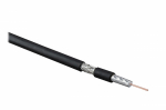 Кабель коаксиал RG-6, 75Ом (ТВ, SAT, CATV), жила - 18 AWG (1,02 mm, омедненная сталь), общий диаметр 6,9мм, PVC, черный (б Hyperline COAX-RG6-100