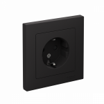 Розетка 1гн с З/К шторки с/у карбон в сборе 16А AtlasDesign Systeme Electric (1/5)