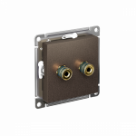 Розетка 2гн аудио+аудио с/у мокко разъем "банан" механизм AtlasDesign Systeme Electric (10)