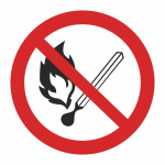 Наклейка самоклеющаяся "Запрещается пользоваться открытым огнем и курить" 200х200 EKF PROxima