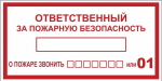 Наклейка самоклеющаяся "Ответственный за пожарную безопасность" 100х200 EKF PROxima