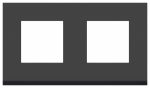 Рамка 2-пост. цвет черный стекло горизонтальная, IP21 Unica NEW SE