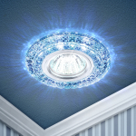 Светильник декор cо светодиод подсветкой белый+голубой прозрачный GU5.3 220В DK LD3 SL/WH+BL ЭРА