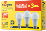 Лампа Navigator 95 320 NLL-A60-15-230-2.7K-E27-PACK3