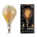 Лампа светодиод 8Вт 780Лм 2400К Е27 А160 золото straight LED Gauss Filament 1/6