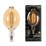 Лампа светодиод Bт180 8Вт 780Лм 2400К Е27 золото straight LED Gauss Filament 1/6