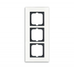 Рамка 3-пост. цвет белый Белое стекло глянцевый, стекло горизонт. и вертик., IP20 Carat ABB