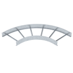 Секция угловая 90° LB 90 1150 R5 FT, для лестничных лотков, R=500 мм, h=110 мм, B=500 мм, сталь, горячий цинк