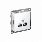 Розетка 2гн USB+USB A+C с/у белый механизм высокоскор.заряд. QC PD AtlasDesign Systeme Electric