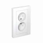 Розетка 2гн без З/К шторки с/у белый в сборе 16А AtlasDesign Systeme Electric