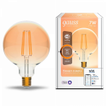 Лампа светодиод G95 7Вт 740Лм 2500К E27 диммируемая LED Gauss Smart Home Filament 1/40