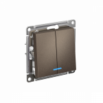 Выключатель 2кл с подсв с/у мокко механизм AtlasDesign Systeme Electric (1/10)