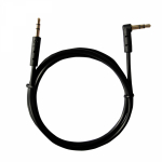 Аудио кабель AUX 3,5 мм штекер-штекер угловой 1м черный REXANT (1/10/250)