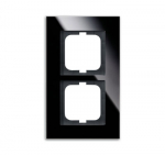 Рамка 2-пост. цвет черный Черное стекло глянцевый, стекло горизонт. и вертик., IP20 Carat ABB