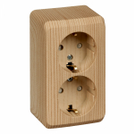 Розетка 2гн с З/К шторки о/у сосна 16А IP20 Этюд Systeme Electric  (1/16/96)