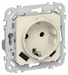 FLITE Роз.с з/к/ш 16А USB AC 20Вт б/к РСЮшс11-1-ФлСл сл IEK