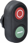 Фронтальная часть нажимной кнопки плоск., 2 упр. элемента цвет красный/зеленый без фиксации, DKC