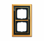 Рамка 2-пост. цвет антрацит Латунь полированная/черное стекло глянцевый, металл горизонт. и вертик., IP20 ДИНАСТИЯ ABB