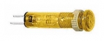 Лампа индикаторная в сборе 1 источник света желтая круглая линза, плоская 48В DC d8.2мм СВЕТОДИОД. (LED) IP40 SE _