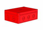 Коробка открытой установки настенно-потолочная 190x140x73мм с монтажной пластиной пластик красный с крышкой IP65 HEGEL