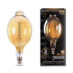 Лампа светодиод Bт180 8Вт 620Лм 2400К Е27 золото flexible LED Gauss Filament 1/6