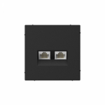ARTGALLERY РОЗЕТКА двойная компьютерная RJ45+RJ45, кат. 5е, механизм, КАРБОН