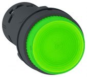 Кнопочный выкл. в сборе высок., 1 упр. элемент зеленый круг. линза, 1НО IP54 с подсветкой, без фиксации, SE