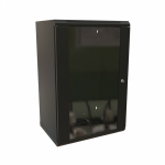 WRline Шкаф настенный 19-дюймовый (19"), 22U, 1086x600х450мм, стеклянная дверь, цвет черный (RAL 9004) (разобранный)