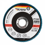 Круг лепестковый торцевой, циркониевый, P100, 125x22,2мм INOX KRANZ