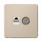 Розетка 2гн комп+ТВ RJ45+TV с/у песочный механизм кат.5е ArtGallery Systeme Electric (1/5/20)