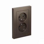 Розетка 2гн без З/К шторки с/у мокко в сборе 16А AtlasDesign Systeme Electric