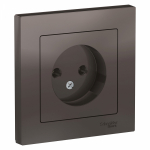 Розетка 1гн без З/К с/у мокко в сборе 16А AtlasDesign Systeme Electric
