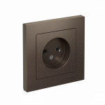 Розетка 1гн без З/К с/у мокко в сборе 16А AtlasDesign Systeme Electric