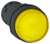 Кнопочный выкл. в сборе высок., 1 упр. элемент желтый круг. линза, 1НО IP54 с подсветкой, без фиксации, SE