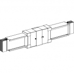 Шинопровод одинарный 5p 1000ммx140ммx244мм 2500А белый ip55 Schneider Electric KT